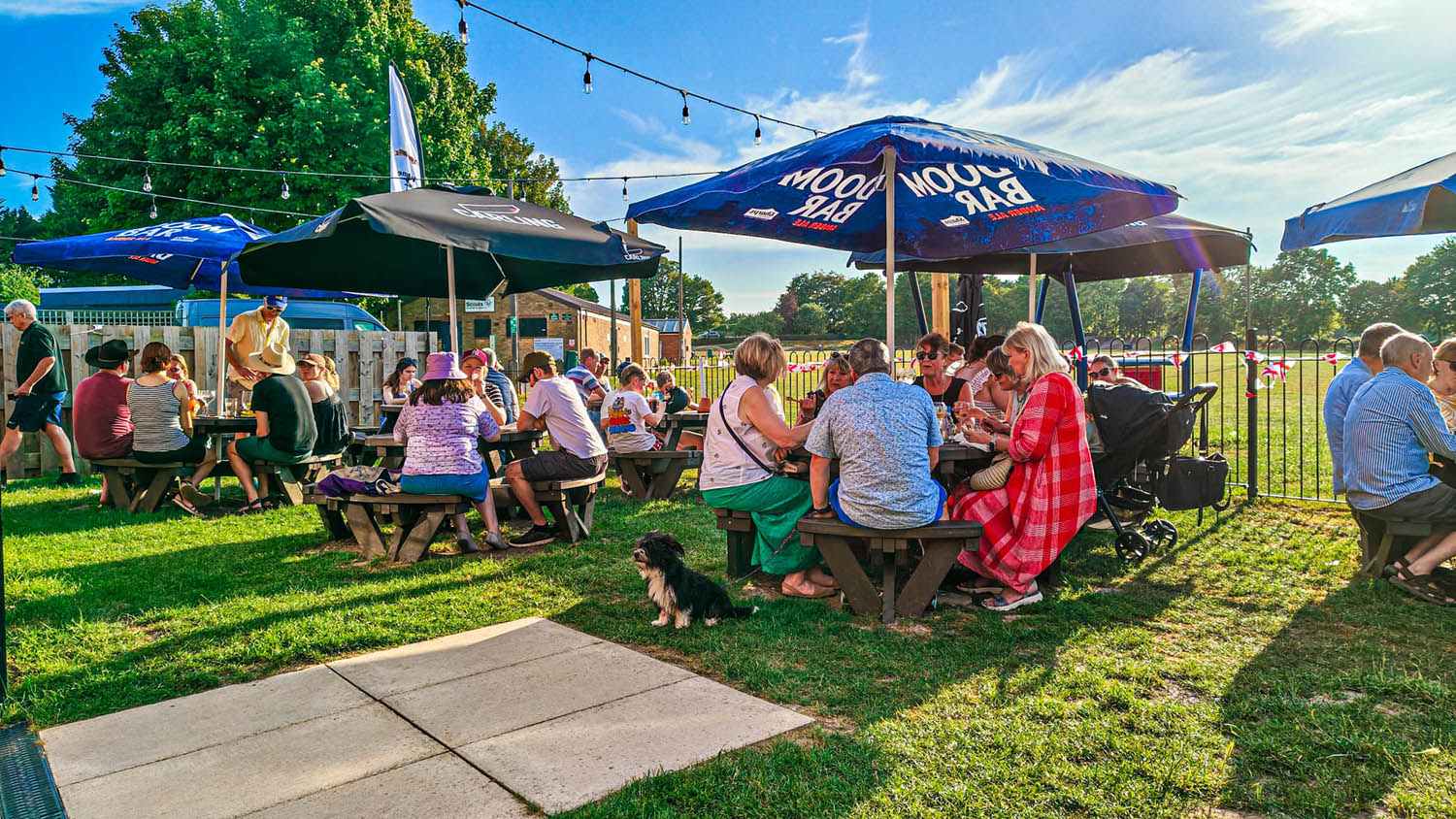 A photograph of the Harwellian Beer Garden
